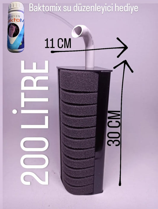 A - Bakto Hamburg Köşe Filtre 200 Litre  (100 ml baktomix hediye) 1000 TL ve üzeri alışverişlerde kargo ücretsizdir