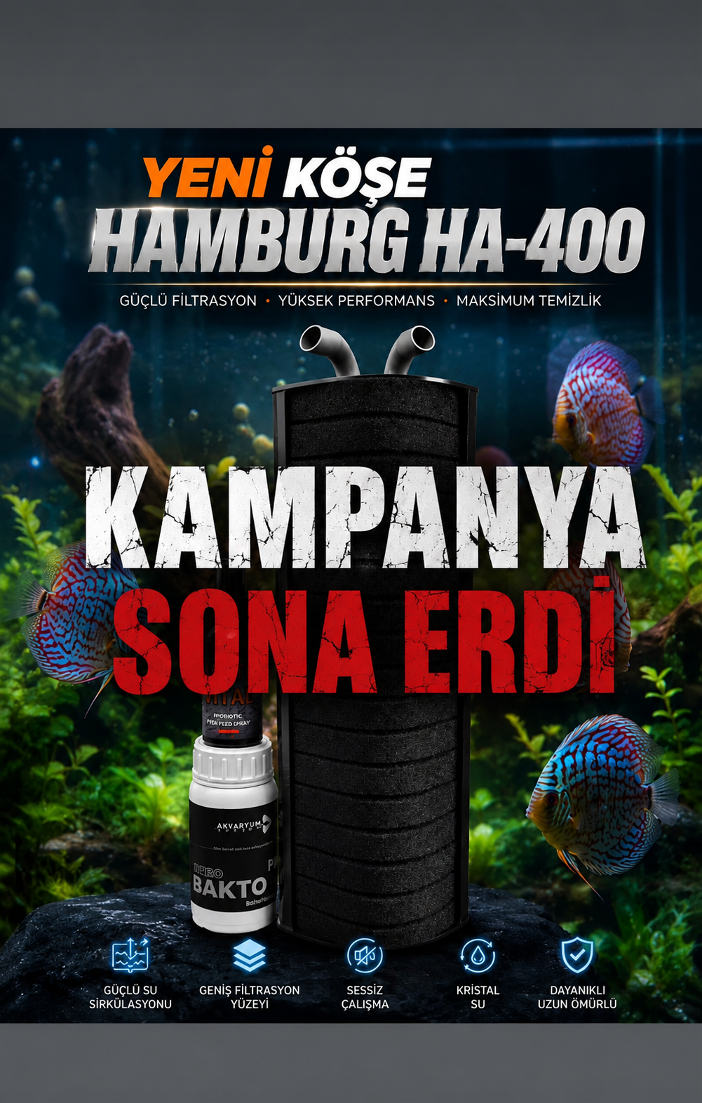 HAMBURG HA-400 Köşe Filtre 40 cm